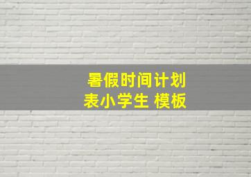 暑假时间计划表小学生 模板